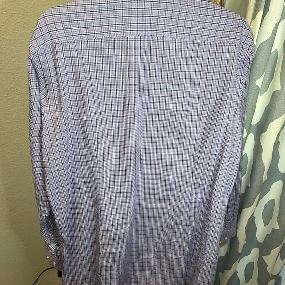 Boss‎ Hugo Boss Man’s Sharp Fit Purple Plaid Print Long Sleeve Shirt 15.5 32/33 - Picture 6 of 6